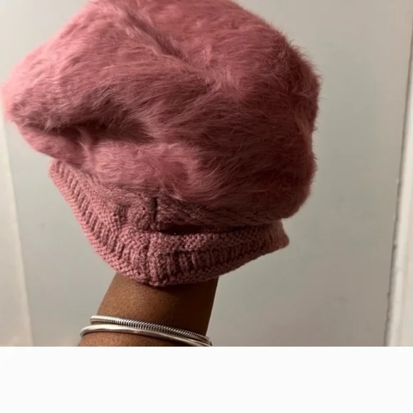 UGG Women's Soft Pink Furry Hat - Picture 2 of 2